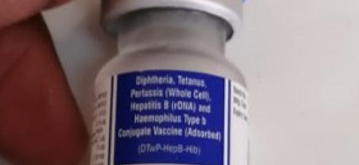 Image d'un flacon de vaccin contre l'Haemophilus Influenzae