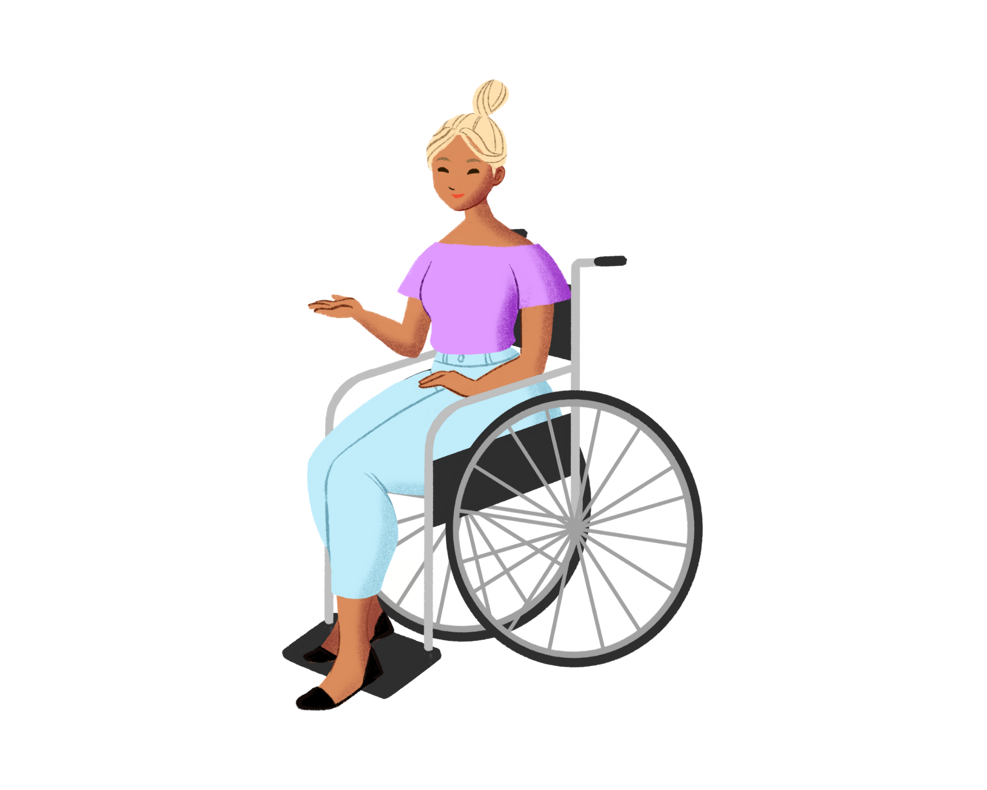 Animation image of a wheel-chair bound person